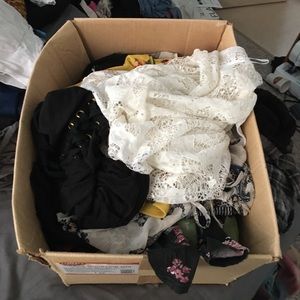 Big box full of various clothes